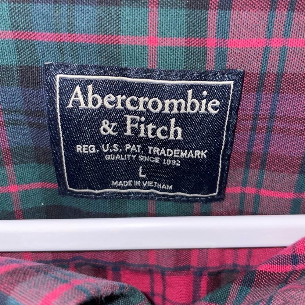 Abercrombie & Fitch Shirt Mens Large Red Plaid shirt VTG​​​​​ - Picture 10 of 10